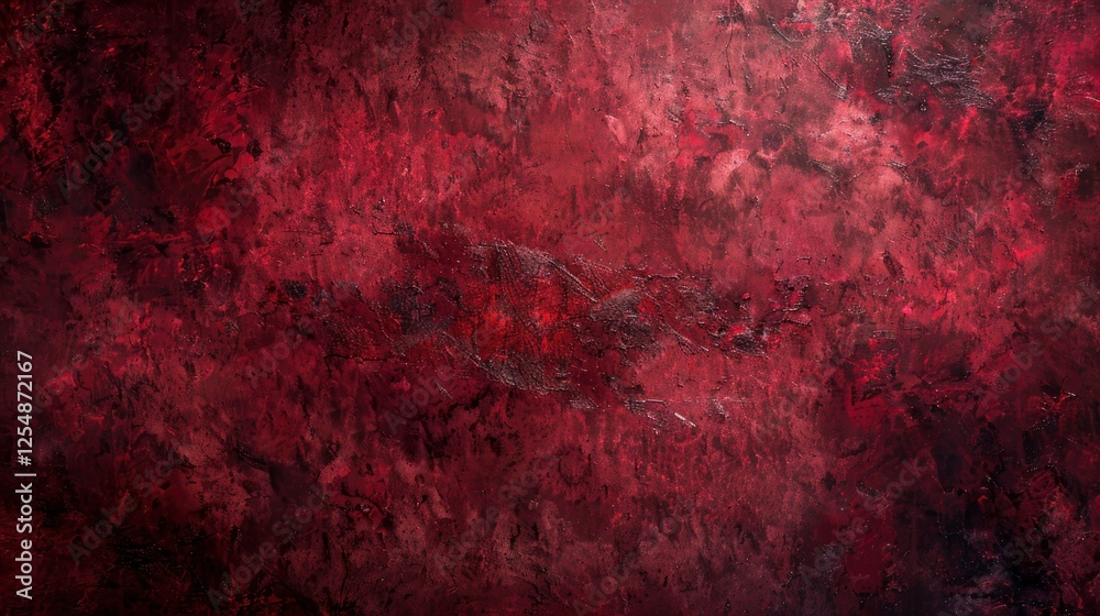 Fototapeta premium Red grunge textured wall. Abstract background for your design.