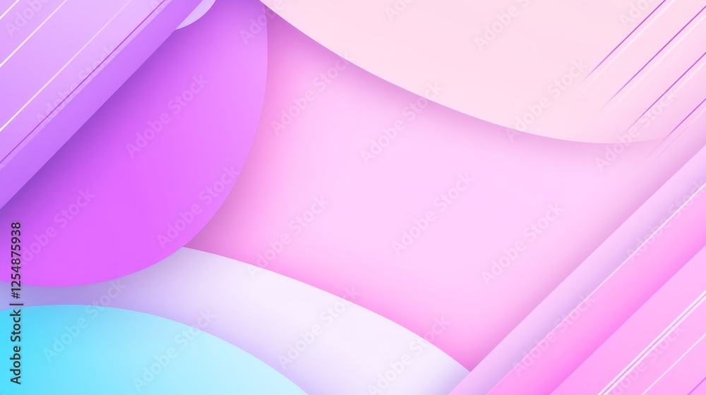 Abstract Layered Shapes With Diagonal Lines And Circular Sections On Light Pink Background Abstract Layered Shapes With Diagonal Lines And Circular Sections On Light Pink Background