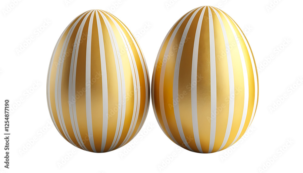 3D easter egg yellow sticker gold with striped pattern png 3D easter egg yellow sticker gold with striped pattern png