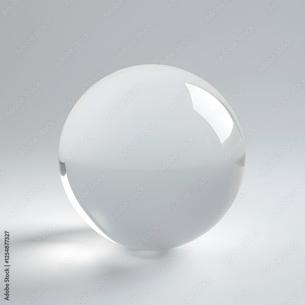 Transparent Glass Sphere Crystal Ball Smooth Surface Studio Shot Reflective Orb Transparent Glass Sphere Crystal Ball Smooth Surface Studio Shot Reflective Orb