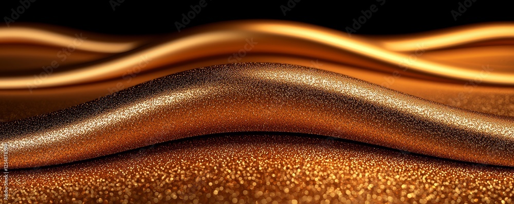 Shimmering gold waves create stunning visuals. Shimmering gold waves create stunning visuals.
