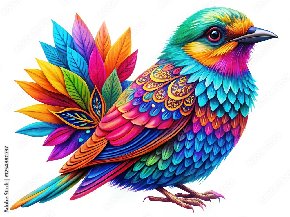 Obraz premium Macro Photography: Bold Bird Designs with Free-Spirited Boho Vibes - Stock Photo