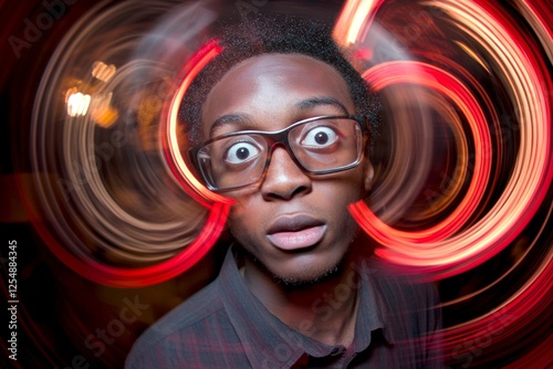 Love confession. Commercial marketing conceptual art. Valentine's day greeting from man or for man: remarkable dazzling, image of loving black teenager boy. Ideal lover concept. Love portrait.