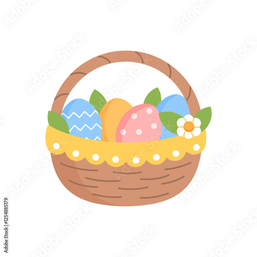 Easter basket with Easter eggs