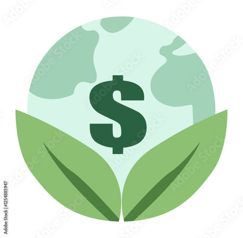 Green Economy and Sustainable Finance Flat Vector Illustration of Eco-Friendly Investment and Growth