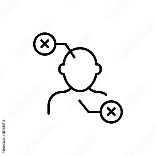 Deepfake outline icons, minimalist vector illustration ,simple transparent graphic element .Isolated on white background