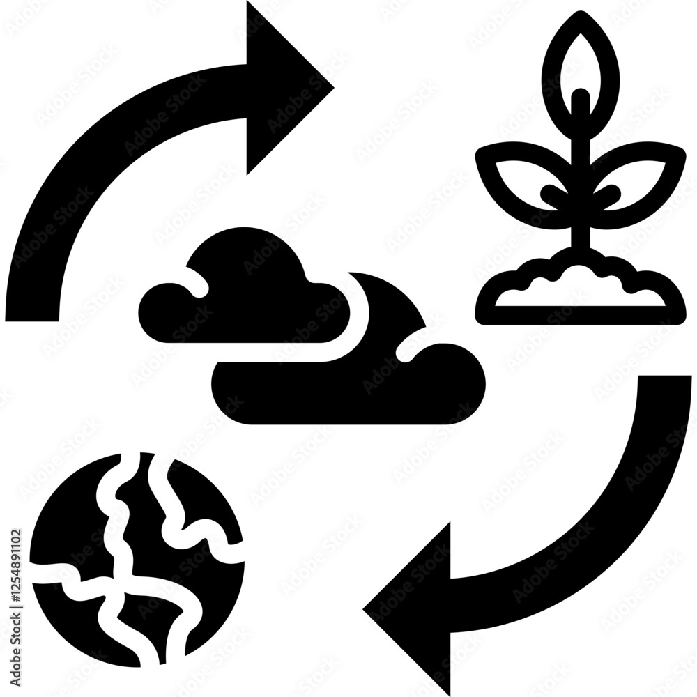 Obraz premium Carbon Neutrality glyph icon