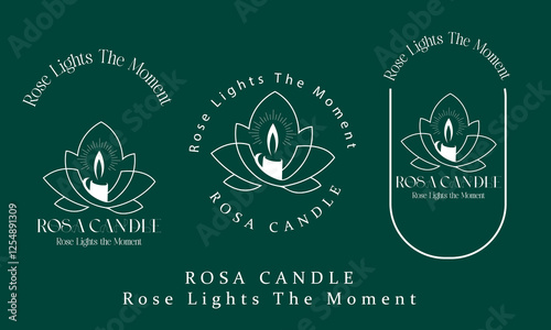 candle light line art logo vector minimalist illustration design, hot candle melt logo design