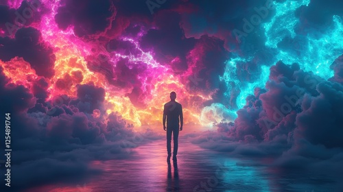 Wallpaper Mural Colorful clouds and mystical landscapes an ethereal digital art journey Torontodigital.ca