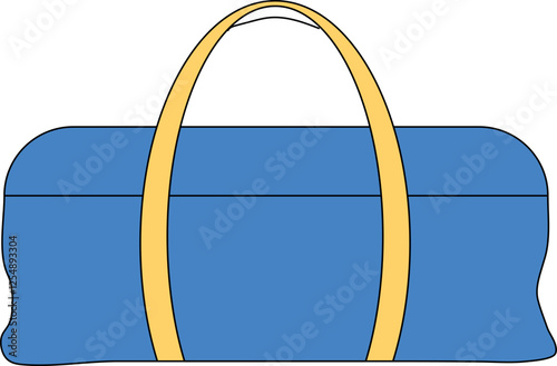 Blue sports bag linear icon. Thin line illustration. Duffel handbag. Contour symbol. Vector isolated outline drawing