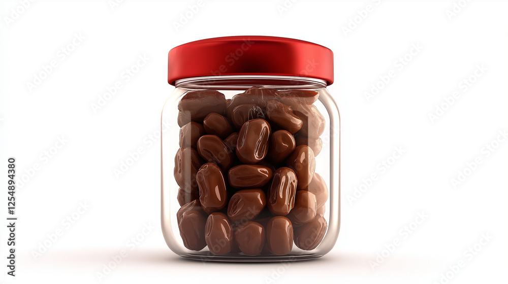 Glass jar filled with chocolate candies Glass jar filled with chocolate candies