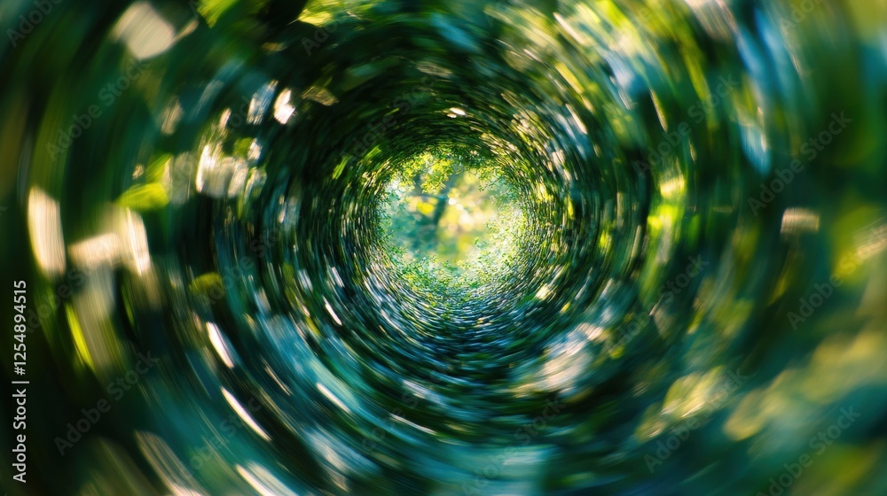 custom made wallpaper toronto digitalGreen tunnel with abstract circular bokeh background and natural foliage in the middle