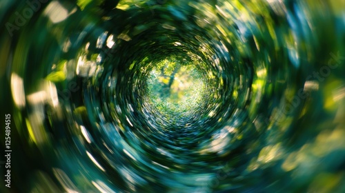 Wallpaper Mural Green tunnel with abstract circular bokeh background and natural foliage in the middle Torontodigital.ca