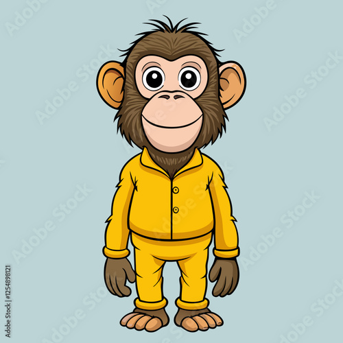 cartoon illustration of a chimpanzee 