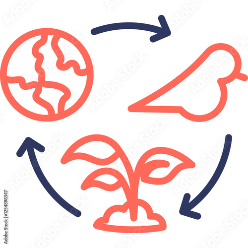 Biodiversity Conservation line color icon