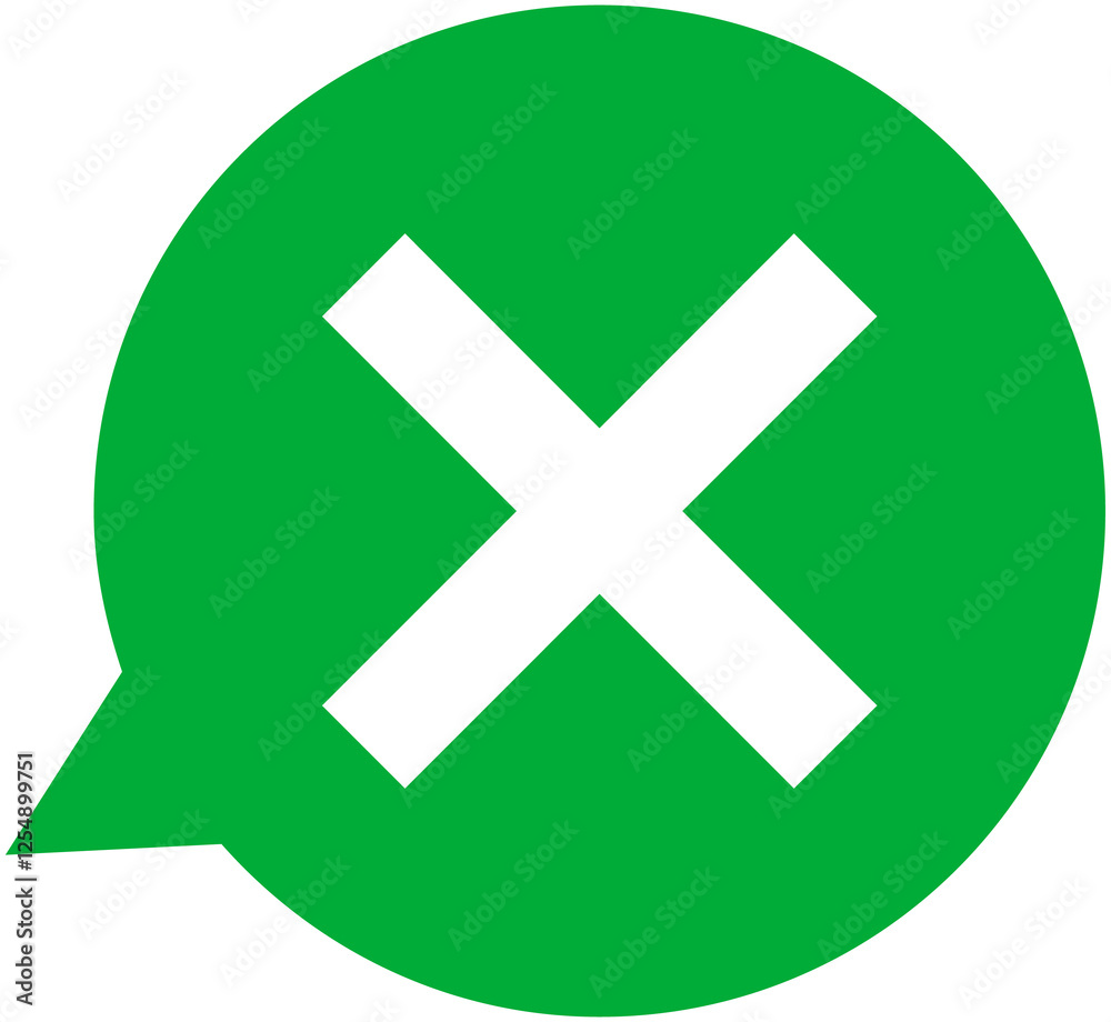 Obraz premium Speech Bubble with Cross Mark icon