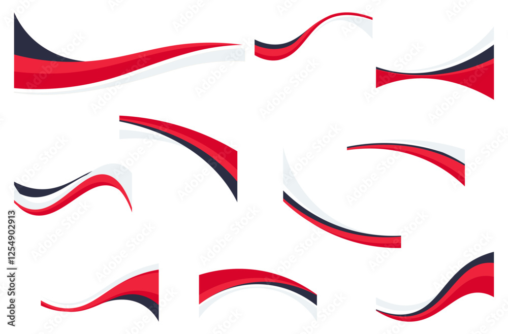 Set Of Modern Wave Border Set Of Modern Wave Border
