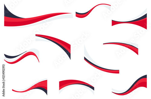 Set Of Modern Wave Border