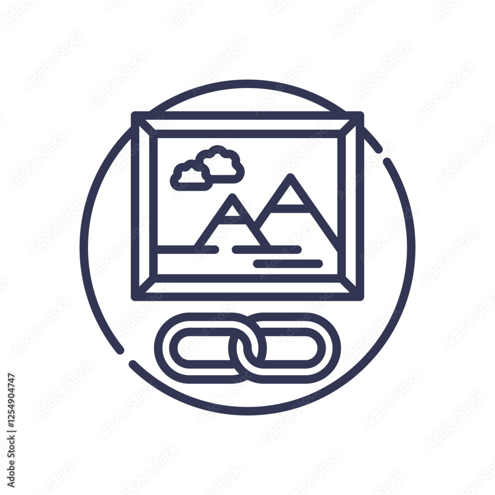 Image of a framed picture with a chain link, symbolizing ConnectedOwnership.