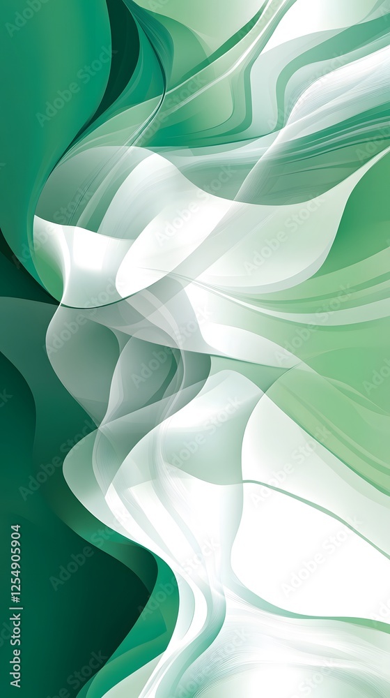 Fototapeta premium Vector green background with white lines and shapes 