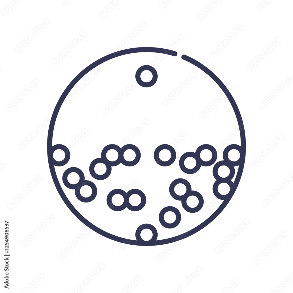 Circle with scattered dots symbolizing separation and division. Circle with scattered dots symbolizing separation and division.