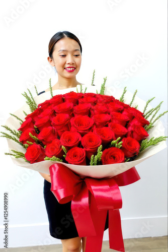 girl with red rose