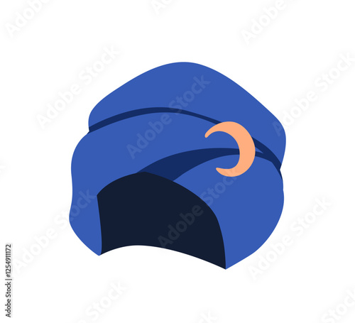 Turban with crescent brooch. Traditional fairy Middle Eastern headwear. Arab ...