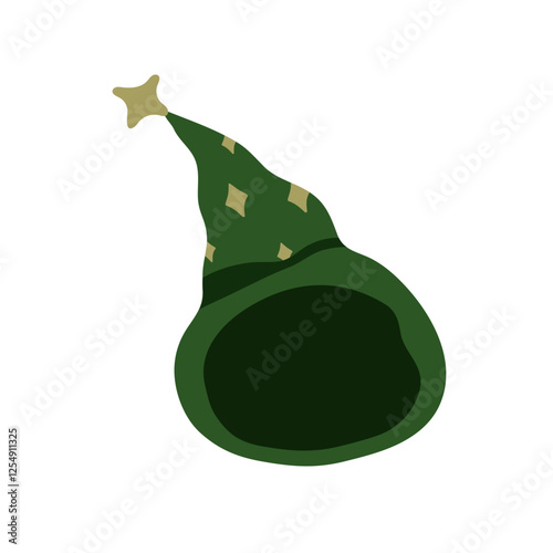 Wizard hat. Magic fairy pointed headwear with star. Mystical head accessory. ...
