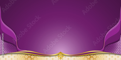 Abstract background with golden ribbons composed of luxurious golden Thai patterns.