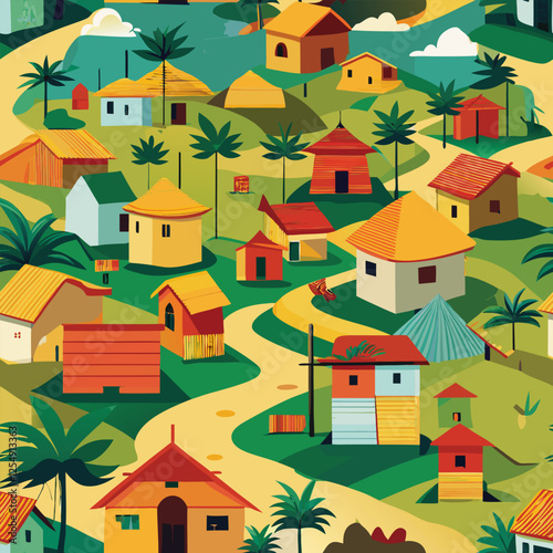 Green Village in Short Distance – Scenic Landscape View | Nature & Rural Beauty
