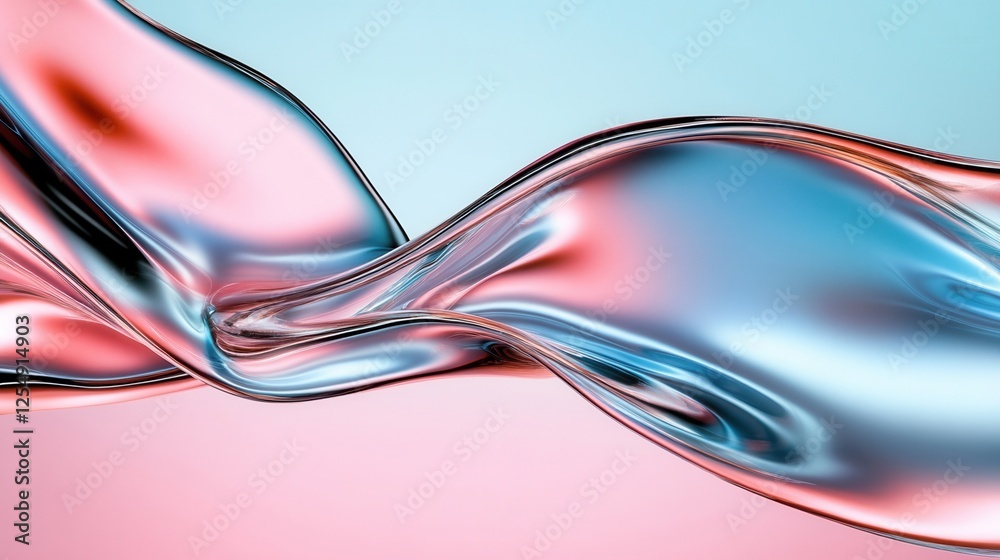 Naklejka premium Colorful fluid abstract design featuring smooth waves.