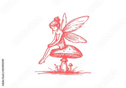Fairy hand drawn sketch vector