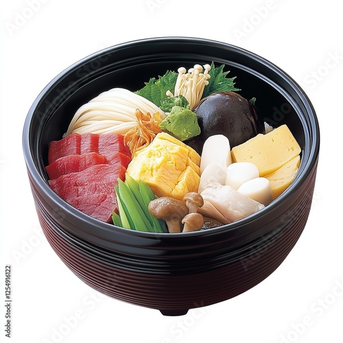 Traditional Ishikari Nabe: Salmon and Miso-Based Hot Pot with Rich Vegetables photo