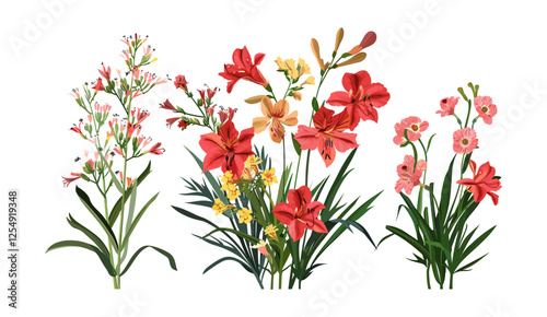 Wild flowers bouquet isolated on transparent background, 3d flowers PNG, nature design, 3d floral illustration, wild flower arrangement, transparent floral design, bouquet PNG