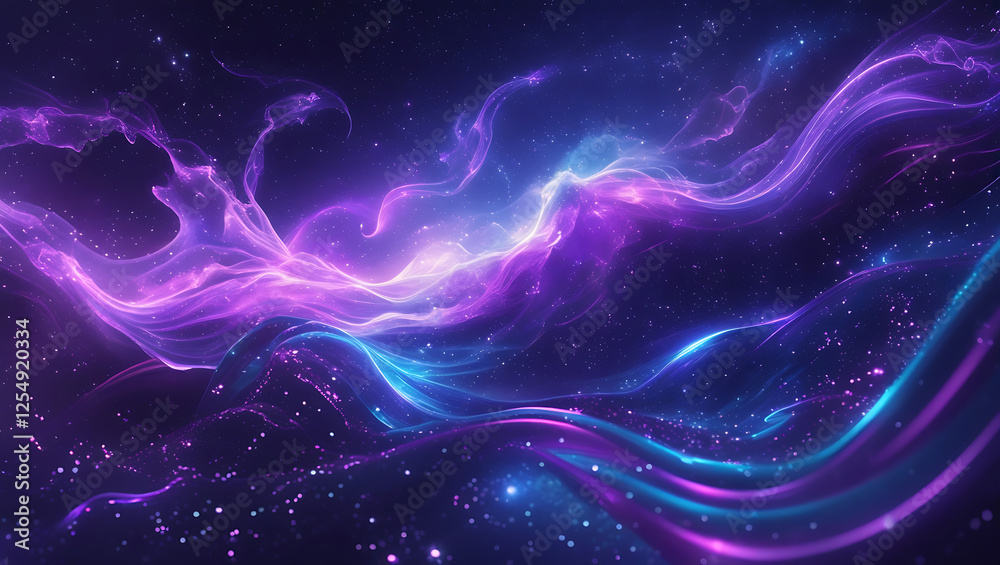 Colorful smoke clouds and shiny glitter particles flowing cosmic abstract background Colorful smoke clouds and shiny glitter particles flowing cosmic abstract background