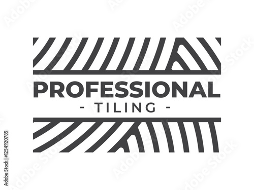 Cementitious adhesive vintage logo isolated on white background. Laying tiles label. Cement adhesive texture. Vector illustration