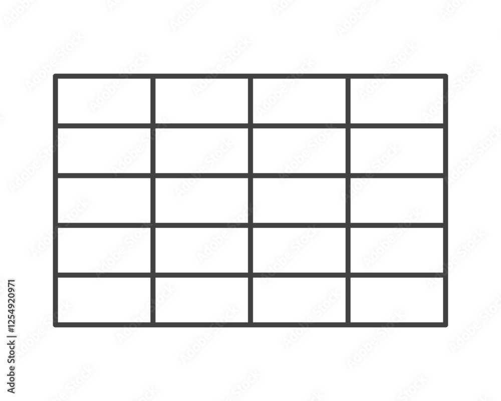 Floor tiles outline icon isolated on white background. Wall tile pattern simple shape. Vector illustration Floor tiles outline icon isolated on white background. Wall tile pattern simple shape. Vector illustration