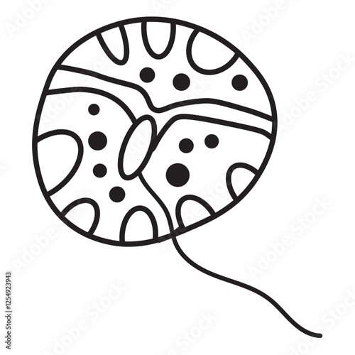 glenodinium dinoflagellates line icon