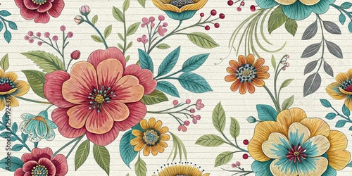 Elegant Floral Journal Fashion Photography: Textured Paper, Line Art, Flower Motifs