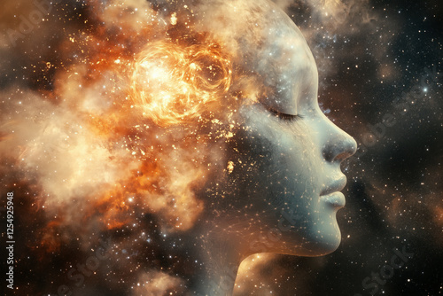 Cosmic mind awakening with nebula energy  .