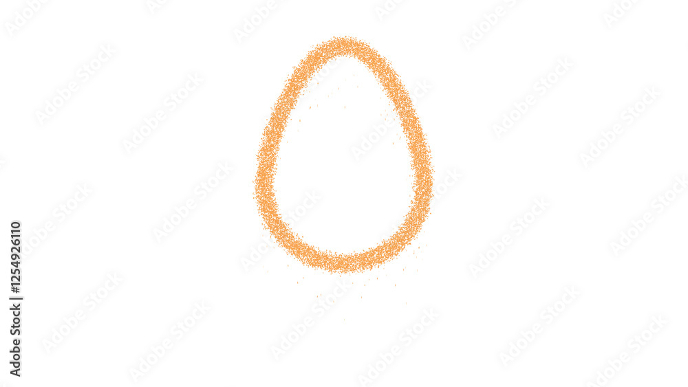 Icon egg is made of yellow grains of sand. Some grains of sand fall down. Transparent background. Black Icon egg is made of yellow grains of sand. Some grains of sand fall down. Transparent background. Black