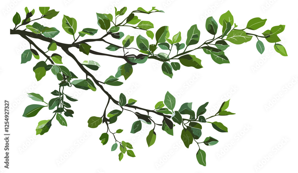 custom made wallpaper toronto digitalTree branches leaves, vector cutout, greenery, transparent PNG, 3d rendering, realistic nature, isolated tree branches, foliage illustration, botanical design, nature background