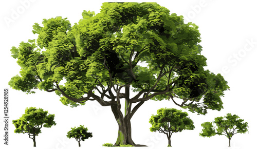 Realistic 3d major trees, cutout illustration, vector trees PNG, huge natural trees, standing trees, nature forest, big trees, tree illustration, realistic landscape, tree PNG