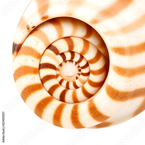 Spiral Nautilus Seashell Isolated in Natural Marine Beauty