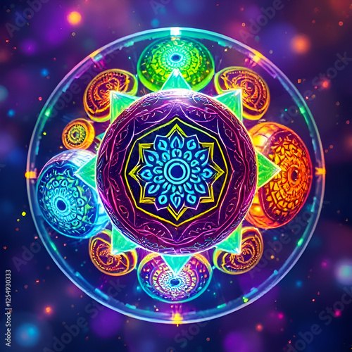 Elegant Floral Mandala Ornament Design in Vintage Art Style