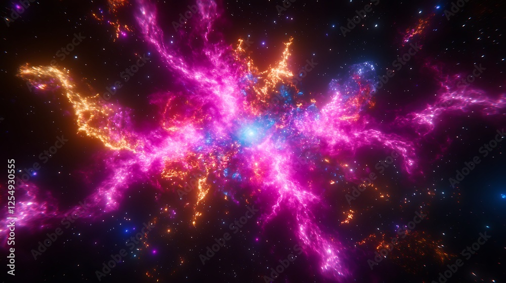 Cosmic Radiance A Celestial Dance of Light Energy and Formations in the Vastness of Space Illustration Cosmic Radiance A Celestial Dance of Light Energy and Formations in the Vastness of Space Illustration