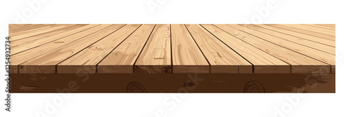 Empty clear pine wood table top transparent cut-out background, wooden surface, rustic wood table, pine texture, clean wood background, photo-realistic, isolated wood, nature wood vector