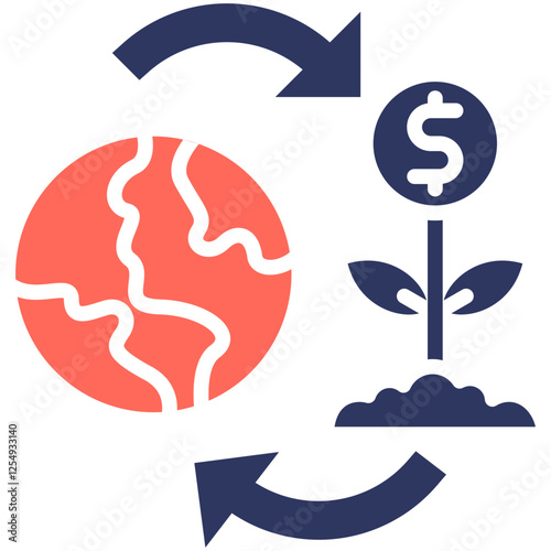 Circular Economy glyph color icon