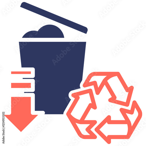 Waste Reduction glyph color icon
