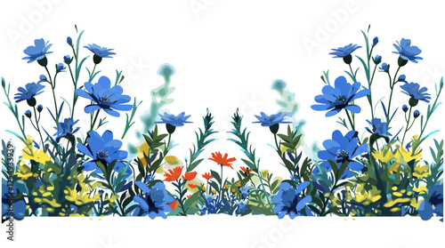 Flowers bushes 3d vector illustration, ornamental plants, nature corridor cutout, png, botanical artwork, greenery, floral design, foliage, transparent background, natural decor